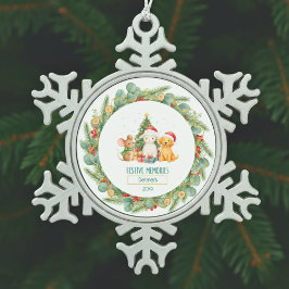 Erbstück für die Feiertage Schneeflocken Zinn-Ornament