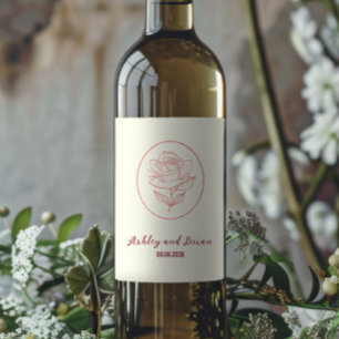 Erbstück Garten Klassische Florale Rosen Hochzeit Weinetikett