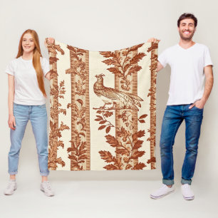 Erbstück-Henne-Blumenstreifen-Toile-Muster Fleecedecke
