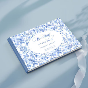 Erbstück im Stil Navy Rosen Toile Gästebuch