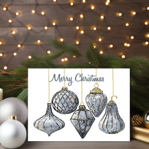 Erbstück-Quecksilberglas-Ornamente Weihnachtskarte Karte