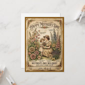 Erbstück-Samenpackung — Botanischer Muttertag Karte (Vorderseite/Rückseite Beispiel)