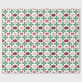 Erbstück-Stechpalmen-Patchwork-Weihnachten Geschenkpapier (Flach)