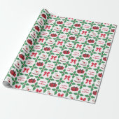 Erbstück-Stechpalmen-Patchwork-Weihnachten Geschenkpapier (Ungerollt)