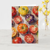 Erbstück-Tomaten Karte (Gelbe Blume)
