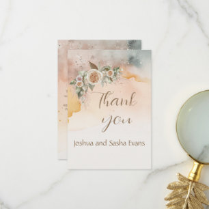 Erbstück Vintage Elfenbein Rosen Aquarell Hochzeit Dankeskarte