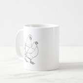 Erbzucht-Hühner - Hahn und Henne Kaffeetasse (Vorderseite Links)