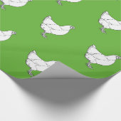Erbzucht-Hühner - Legehenne-Muster Geschenkpapier (Ecke)
