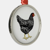 Erbzucht-Legehenne - abgehaltenes Plymouth Rock Ornament Aus Metall (Rechts)