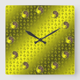 Erd-Affe Quadratische Wanduhr