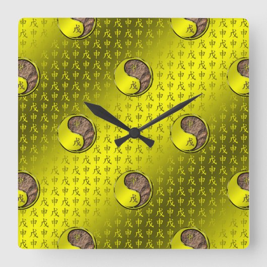 Erd-Affe Quadratische Wanduhr (Vorderseite)
