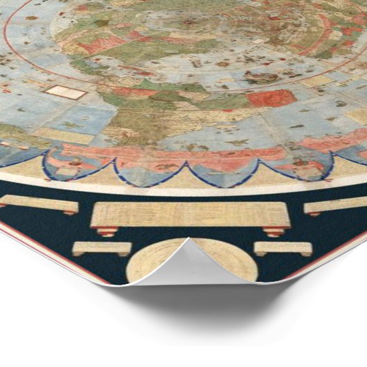 Erd-Karte von URBANO MONTE 1587 Poster (Ecke)