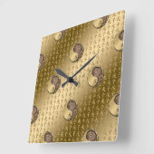 Erd-Ratte Quadratische Wanduhr (Winkel)
