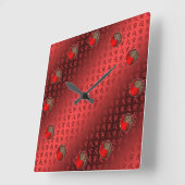 Erd-Tiger Quadratische Wanduhr (Winkel)