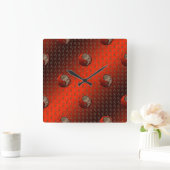 Erd-Tiger Quadratische Wanduhr (Zuhause)