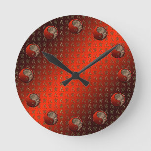 Erd-Tiger Runde Wanduhr
