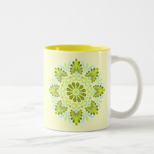 Erd-u. HimmelMandala auf gelber Tasse (Rechts)