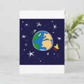 Erd- und Satelliteneinladungen Einladung (Stehend Vorderseite)