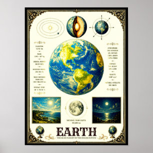 Erd-Victorian-Astronomie-Karte Poster