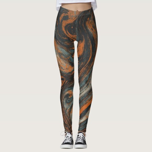 Erdabstraktion Leggings (Vorderseite)