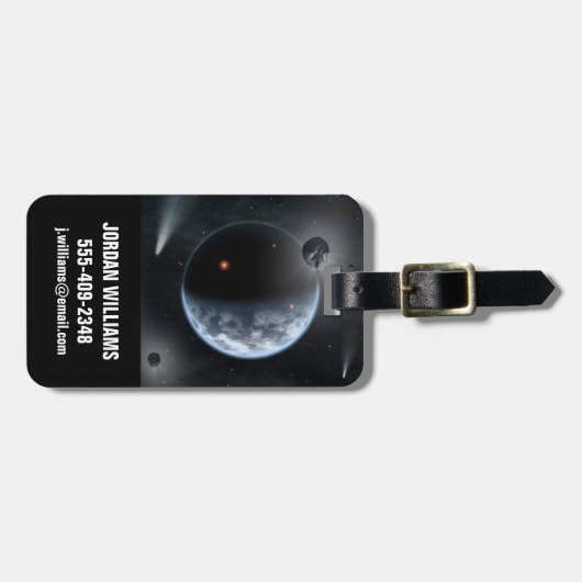 Erdähnlicher Planet mit Ozeanen, die seine Oberflä Gepäckanhänger (Vorderseite horizontal)