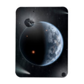 Erdähnlicher Planet mit Ozeanen, die seine Oberflä Magnet (Vertikal)