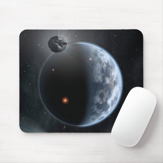Erdähnlicher Planet mit Ozeanen, die seine Oberflä Mousepad (Mit Mouse)