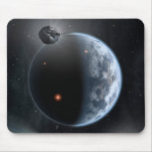 Erdähnlicher Planet mit Ozeanen, die seine Oberflä Mousepad (Vorne)