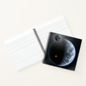 Erdähnlicher Planet mit Ozeanen, die seine Oberflä Notizblock (Innenseite)