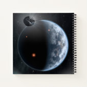 Erdähnlicher Planet mit Ozeanen, die seine Oberflä Notizblock (Rückseite)