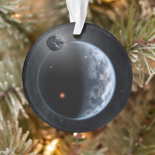 Erdähnlicher Planet mit Ozeanen, die seine Oberflä Ornament (Baum)