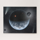 Erdähnlicher Planet mit Ozeanen, die seine Oberflä Puzzle (Horizontal)