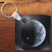 Erdähnlicher Planet mit Ozeanen, die seine Oberflä Schlüsselanhänger (Vorderseite)