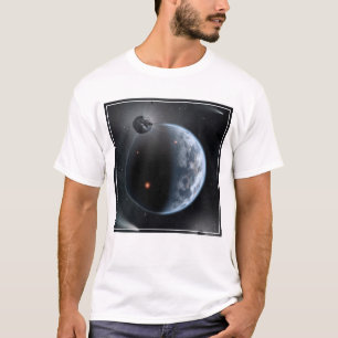 Erdähnlicher Planet mit Ozeanen, die seine Oberflä T-Shirt