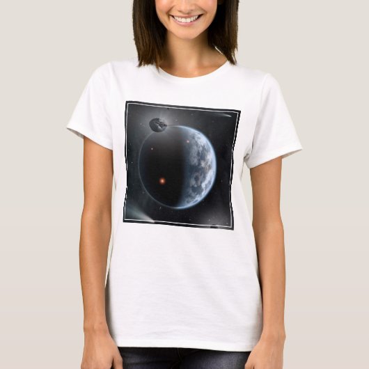 Erdähnlicher Planet mit Ozeanen, die seine Oberflä T-Shirt (Vorderseite)