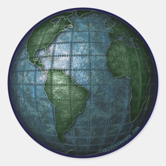 Erdaufkleber mit Eisen Runder Aufkleber (Vorderseite)