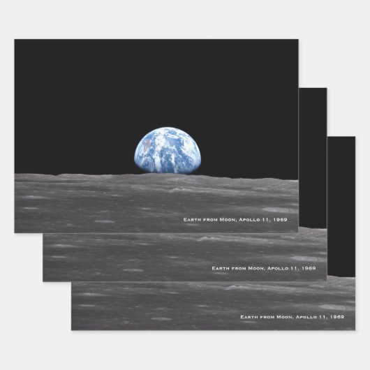 Erdaufstieg über dem Mond, Apollo 11, 1969 Geschenkpapier Set (Set)