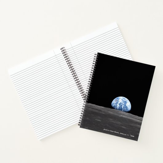 Erdaufstieg über dem Mond, Apollo 11, 1969 Notizblock (Innenseite)