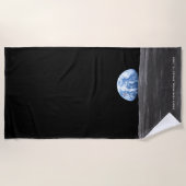 Erdaufstieg über dem Mond, Apollo 11, 1969 Strandtuch (Vorderseite)