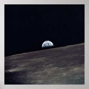 Erdaufstieg über dem Mond, gesehen von Apollo 10 Poster