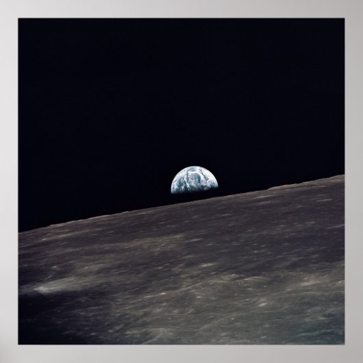 Erdaufstieg über dem Mond, gesehen von Apollo 10 Poster (Vorne)