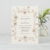 Erdbare Wildblumen-Hochzeit Einladung (Stehend Vorderseite)