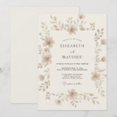 Erdbare Wildblumen-Hochzeit Einladung (Vorne/Hinten)