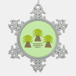 Erdbaume Schneeflocken Zinn-Ornament