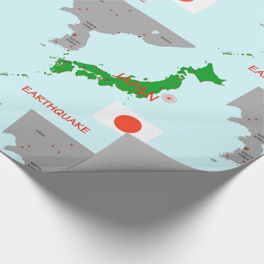 Erdbeben Seismic Map Geschenkpapier (Ecke)