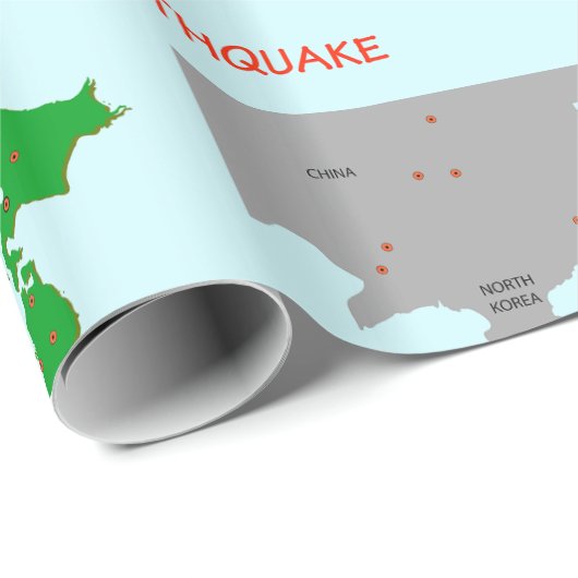 Erdbeben Seismic Map Geschenkpapier (Rolleneckpunkt)