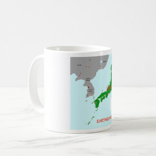 Erdbeben Seismic Map Kaffeetasse (Vorderseite Links)