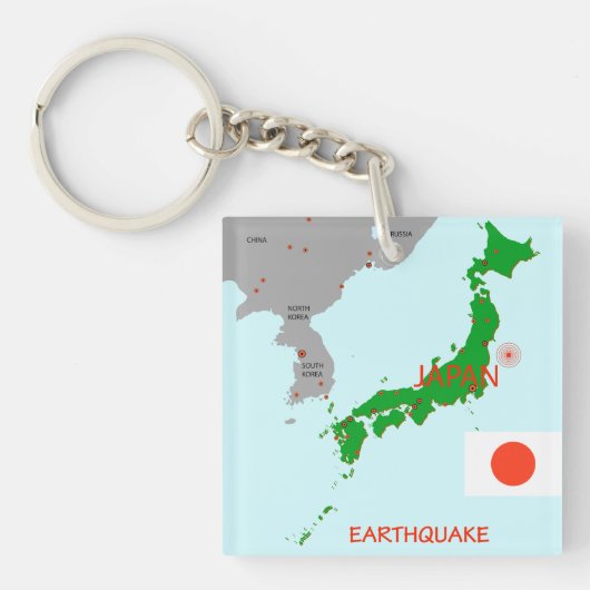 Erdbeben Seismic Map Schlüsselanhänger (Vorderseite)