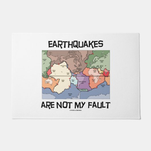 Erdbeben sind nicht mein Fault Plate Tektonics Map Fußmatte (Vorderseite)