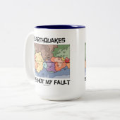 Erdbeben sind nicht mein Fault Plate Tektonics Map Zweifarbige Tasse (Vorderseite Links)